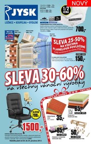 akční leták Jysk 20.12.2012-24.12.2012