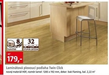 laminátová plovoucí podlaha Twin Click 