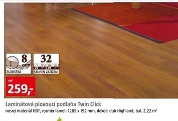 laminátová plovoucí podlaha TWIN Click dub Higland