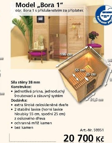 dřevěná sauna Bora