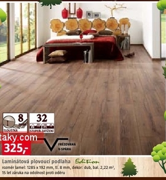 laminátové plovoucí podlaha, dekor dub tl.8mm 