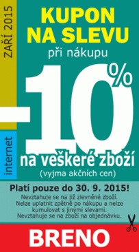 akční leták Breno koberce 1.9.2015-30.9.2015