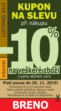 akční leták Breno koberce 1.11.2015-30.11.2015