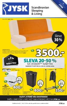 akční leták Jysk 21.1.2016-3.2.2016