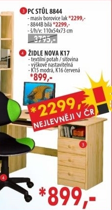 PC stůl 8844 lak nebo bílý
