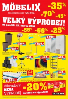 akční leták Möbelix 27.6.2016-10.7.2016