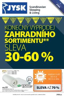 akční leták Jysk 16.8.2016-21.8.2016