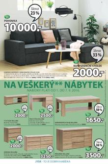 akční leták Jysk 1.9.2016-14.9.2016
