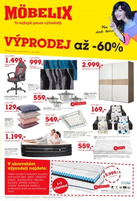 akční leták Möbelix 2.1.2017-15.1.2017