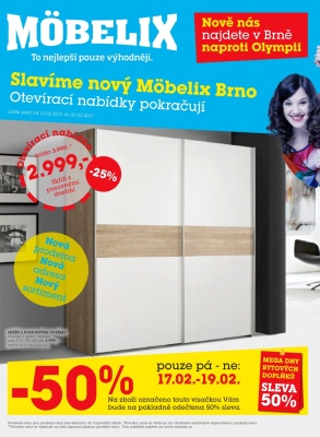 akční leták Möbelix 13.2.2017-26.2.2017