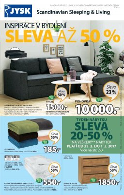 akční leták Jysk 23.2.2017-8.3.2017