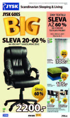 akční leták Jysk 2.3.2017-15.3.2017