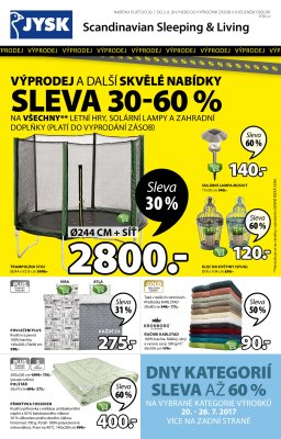 akční leták Jysk 20.7.2017-2.8.2017