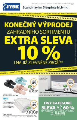 akční leták Jysk 17.8.2017-23.8.2017