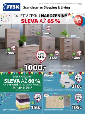akční leták Jysk 14.9.2017-26.9.2017