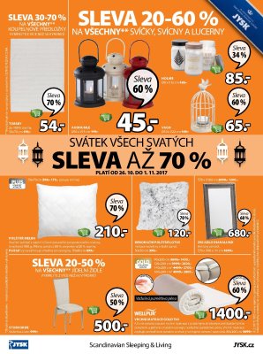 akční leták Jysk 26.10.2017-8.11.2017