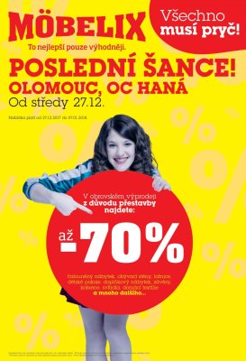akční leták Möbelix 27.12.2017-7.1.2018