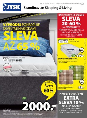akční leták Jysk 18.1.2018-31.1.2018