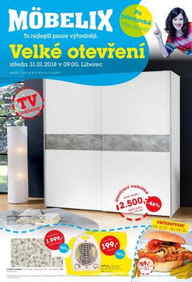 akční leták Möbelix 31.1.2018-11.2.2018