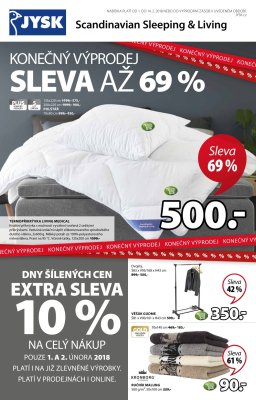 akční leták Jysk 1.2.2018-14.2.2018