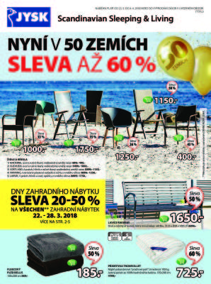 akční leták Jysk 22.3.2018-4.4.2018
