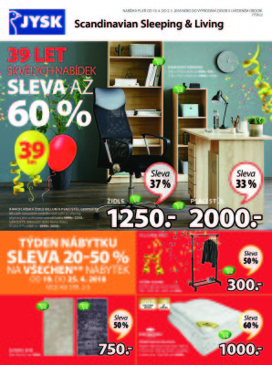akční leták Jysk 19.4.2018-2.5.2018