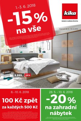 akční leták Kika nábytek 28.5.2018-10.6.2018