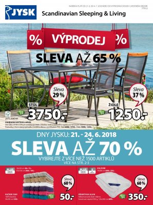 akční leták Jysk 21.6.2018-4.7.2018