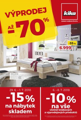 akční leták Kika nábytek 25.6.2018-8.7.2018