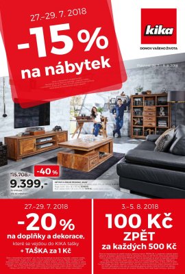 akční leták Kika nábytek 26.7.2018-8.8.2018