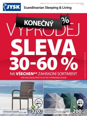 akční leták Jysk 2.8.2018-15.8.2018