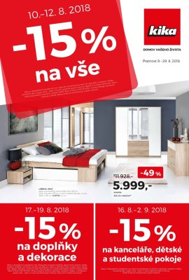akční leták Kika nábytek 9.8.2018-29.8.2018