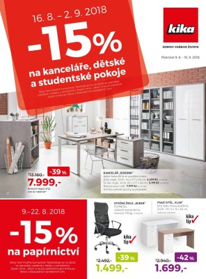 akční leták Kika nábytek 9.8.2018-16.9.2018