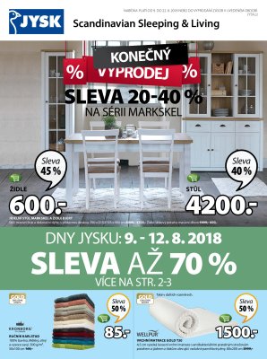 akční leták Jysk 9.8.2018-22.8.2018