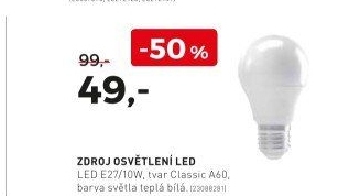 ZDROJ OSVĚTLENÍ LED