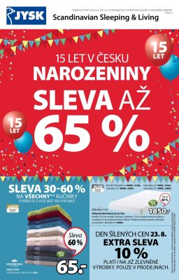 akční leták Jysk 23.8.2018-5.9.2018