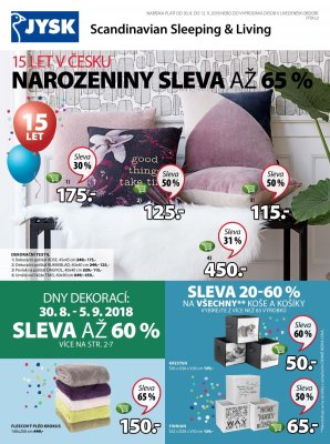 akční leták Jysk 30.8.2018-12.9.2018