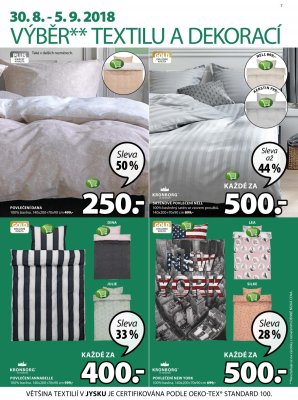 akční leták Jysk 30.8.2018-12.9.2018