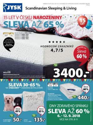 akční leták Jysk 6.9.2018-19.9.2018