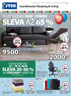 akční leták Jysk 13.9.2018-26.9.2018