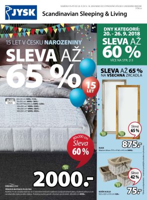 akční leták Jysk 20.9.2018-3.10.2018