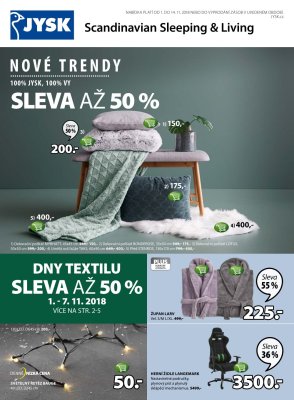 akční leták Jysk 1.11.2018-14.11.2018
