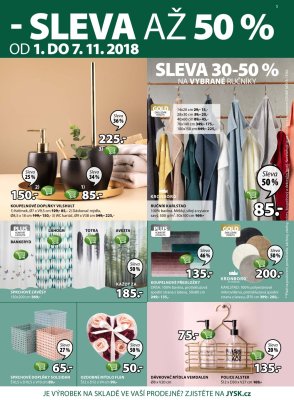 akční leták Jysk 1.11.2018-14.11.2018