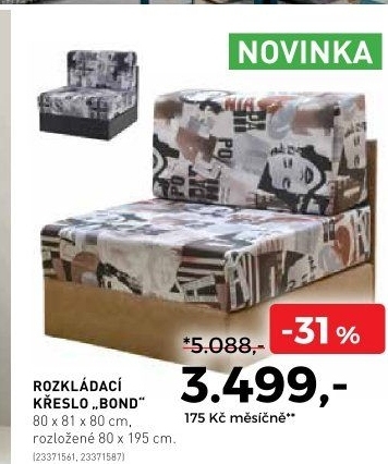 Rozkládací křeslo Bond