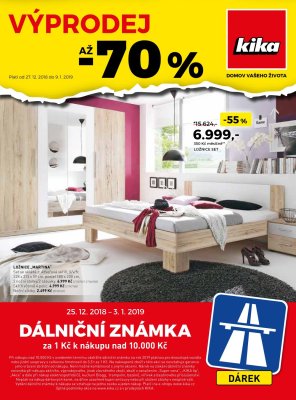 akční leták Kika nábytek 27.12.2018-9.1.2019
