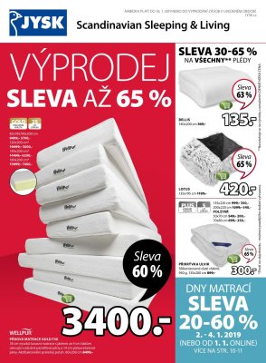 akční leták Jysk 27.12.2018-16.1.2019