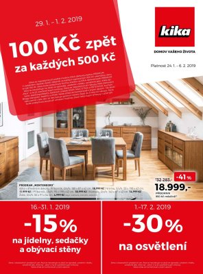 akční leták Kika nábytek 24.1.2019-6.2.2019