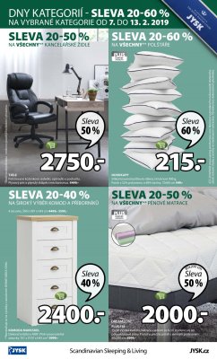akční leták Jysk 7.2.2019-20.2.2019