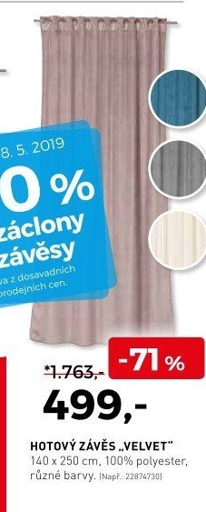 Hotový závěs Velvet