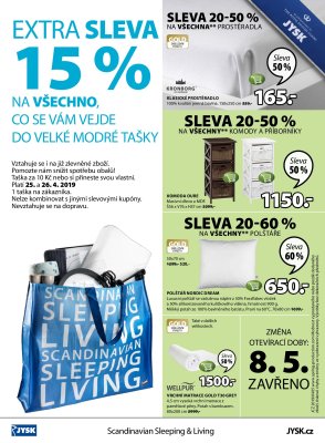 akční leták Jysk 25.4.2019-8.5.2019